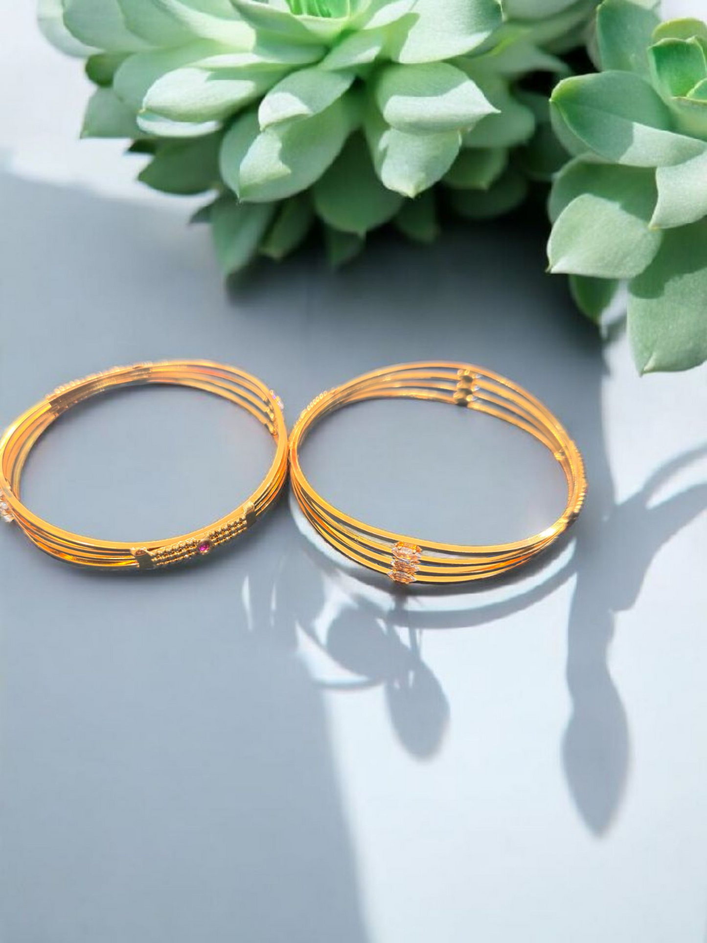 Pearlfect Stylish Golden Bangles