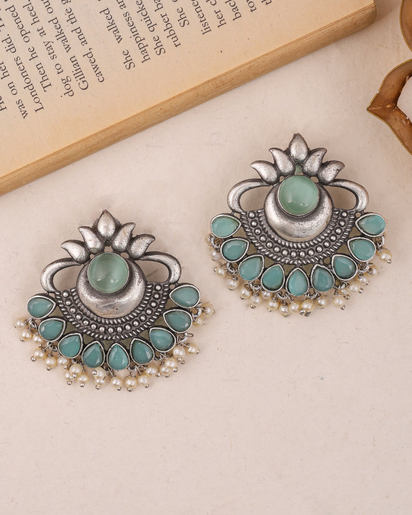 Pearlfect Lotus Empress Earrings with Pearls