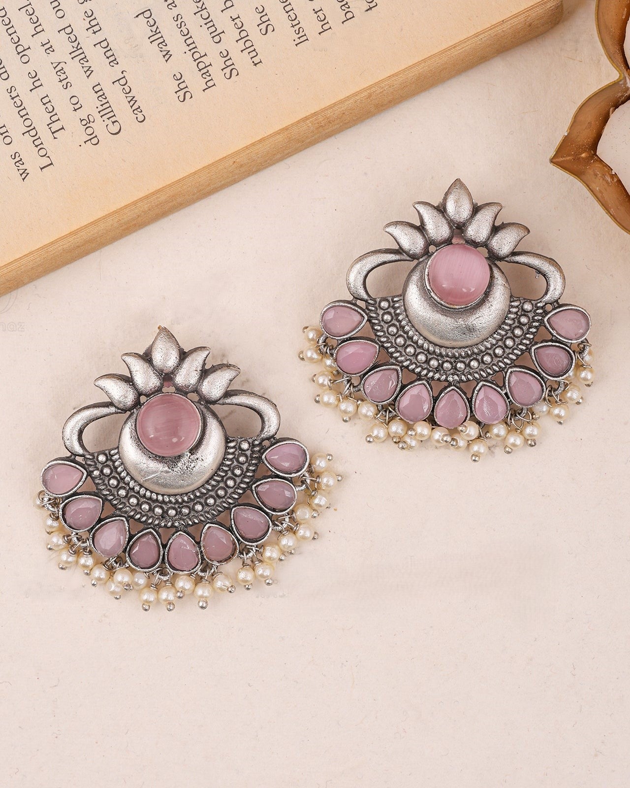 Pearlfect Lotus Empress Earrings with Pearls