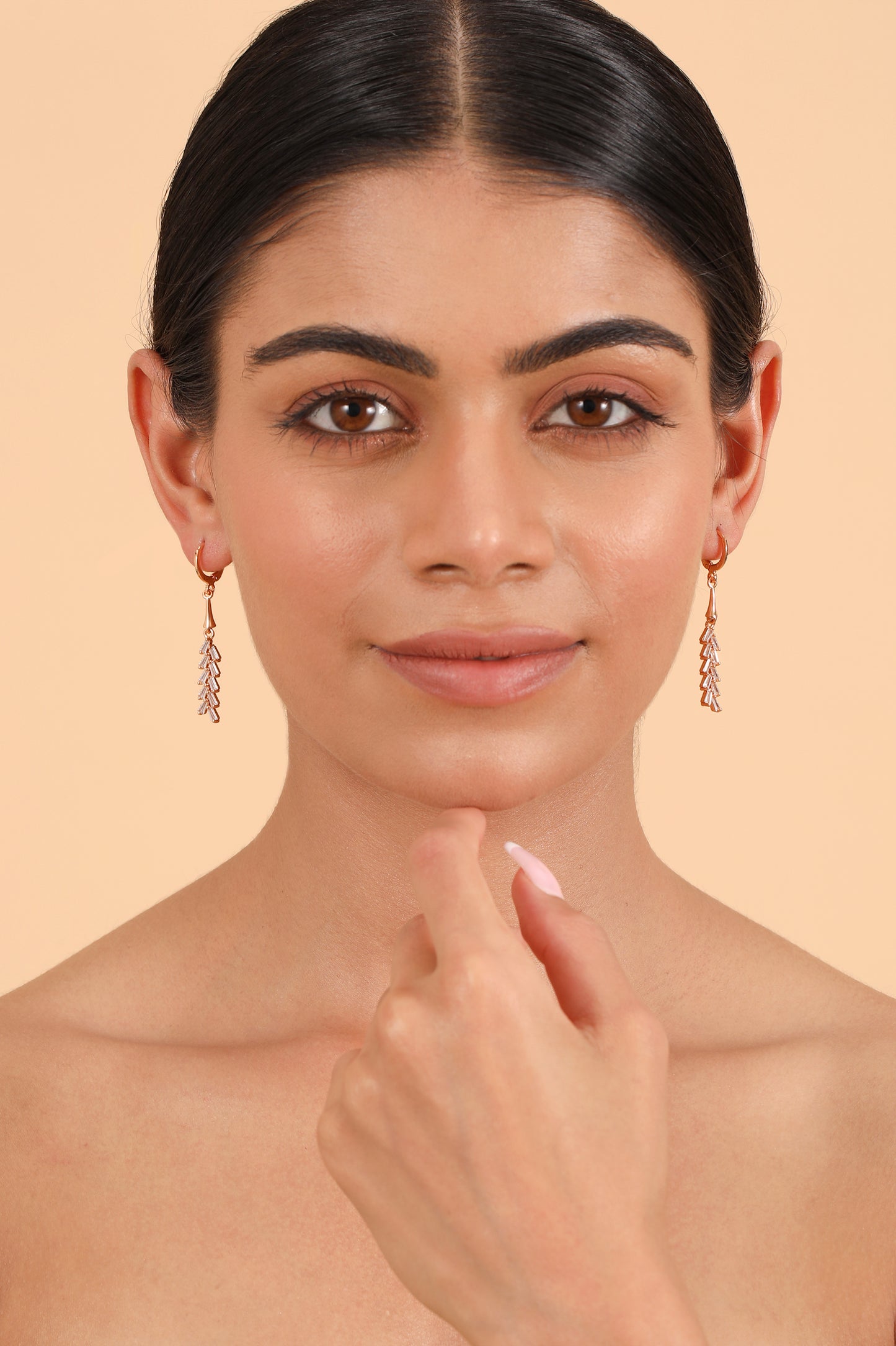 Pearlfect Zircon Leaf Elegance Earrings