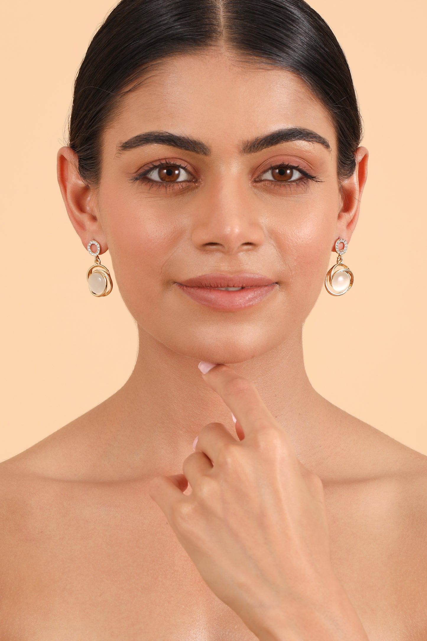 Pearlfect Stoned Dangler Earrings