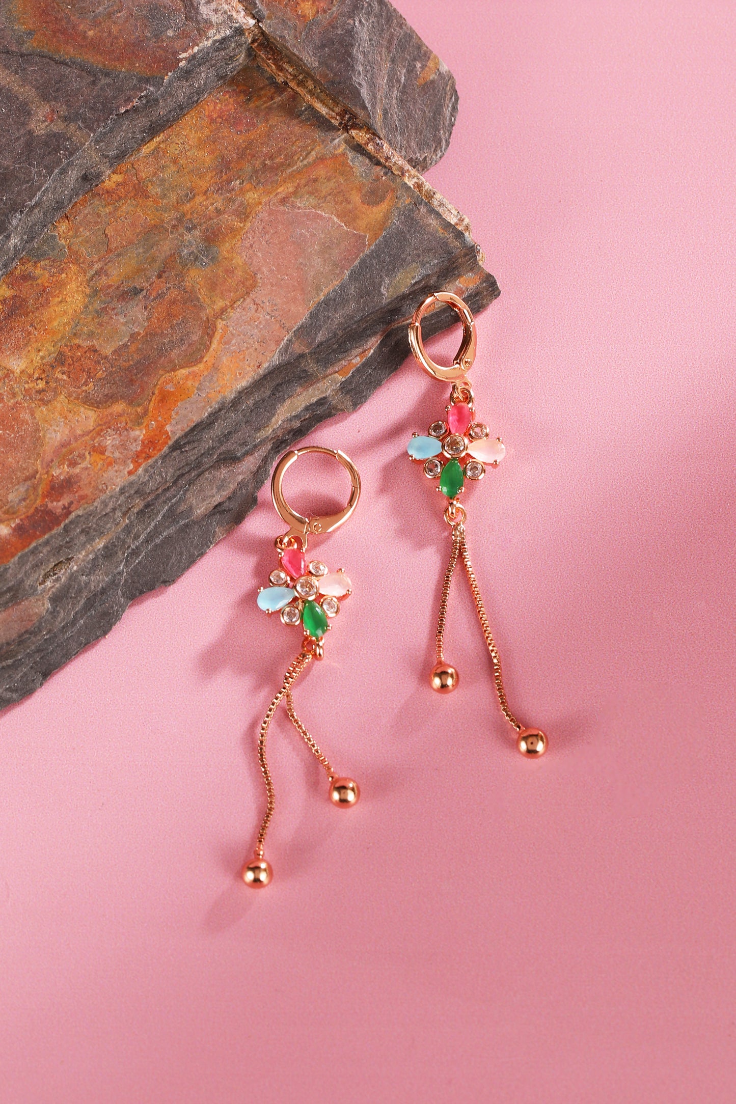 Pearlfect Blooming Spectrum Dangler Earrings
