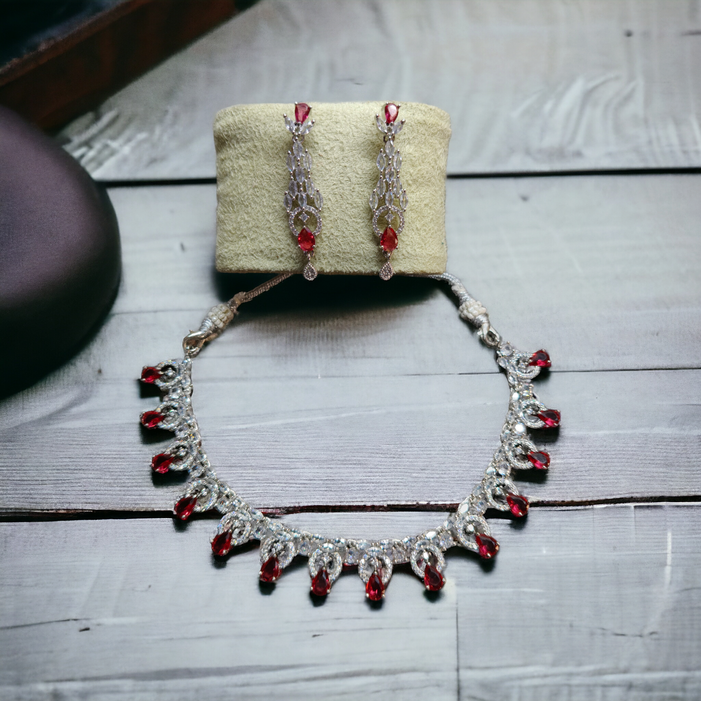 Pearlfect Enchanting American Diamond Necklace Set