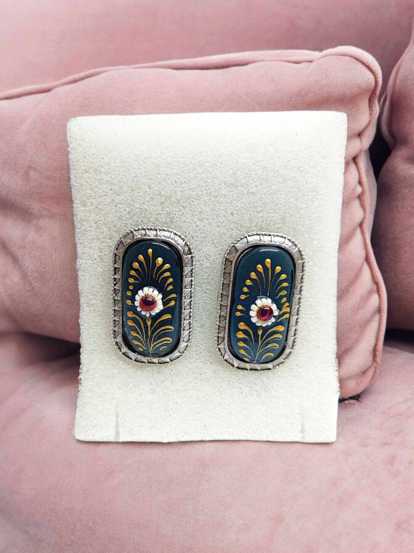 Pearlfect Miniature Floral Artwork Earrings