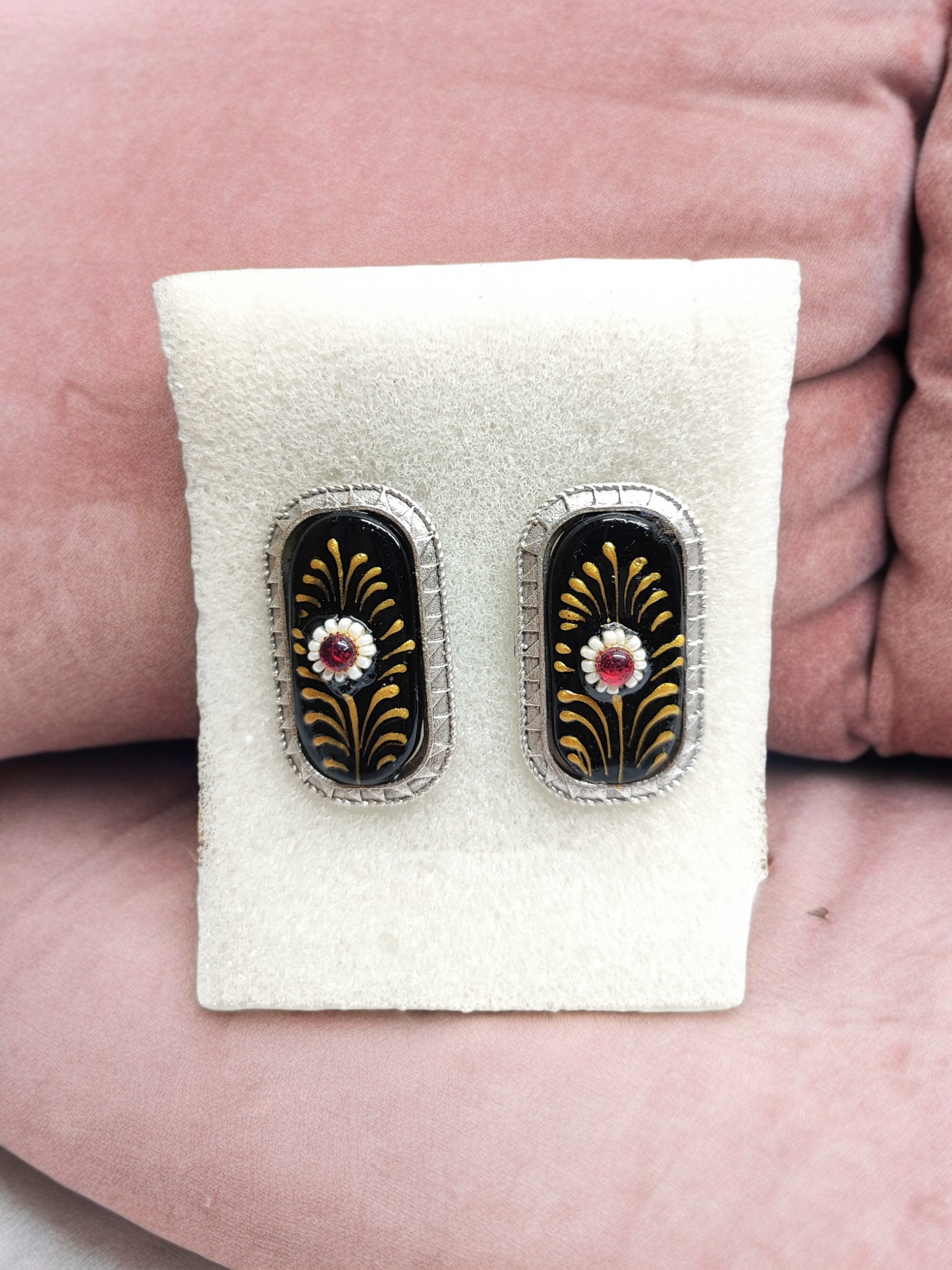 Pearlfect Miniature Floral Artwork Earrings