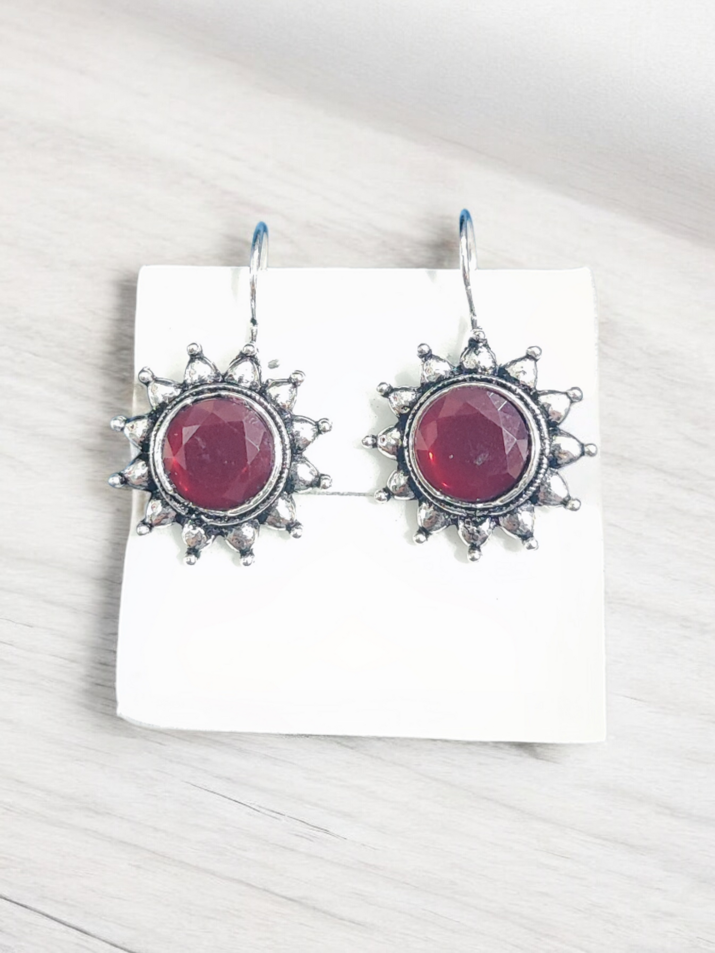 Pearlfect Oxidised Sunflower Dangler Earrings