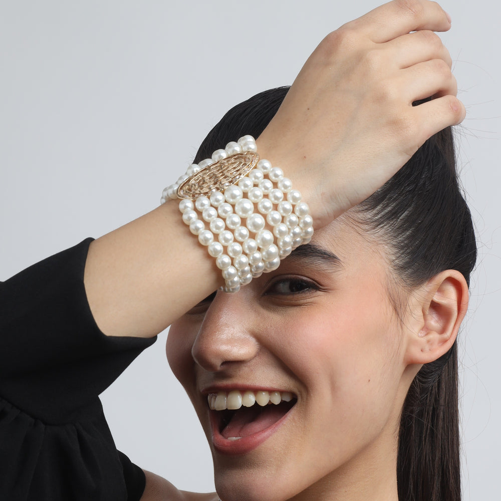 Pearlfect Gold-Plated Pearl Cascade Bracelet