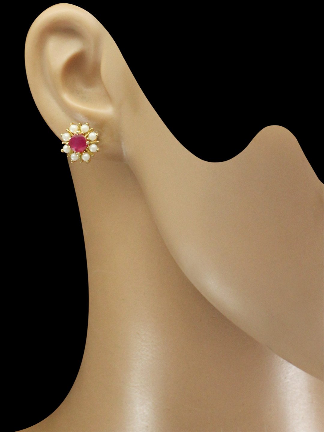 Pearlfect Redstone Pearls Traditional Earrings