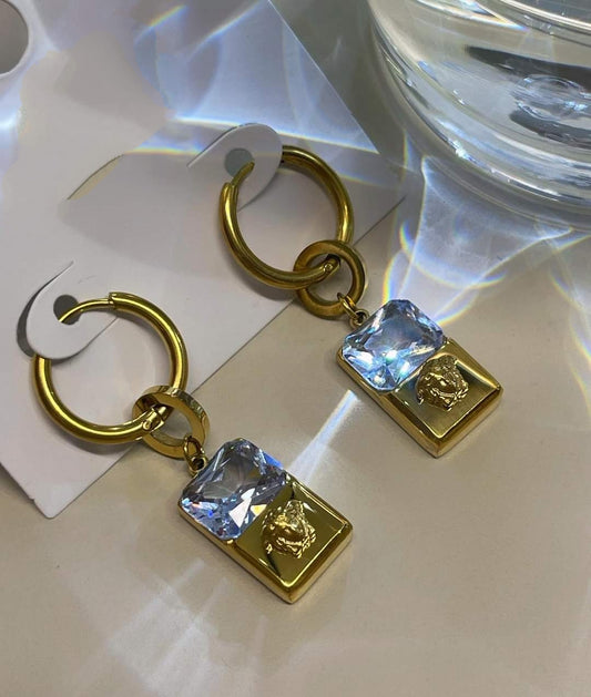 Pearlfect Double Leaf Statement Earrings