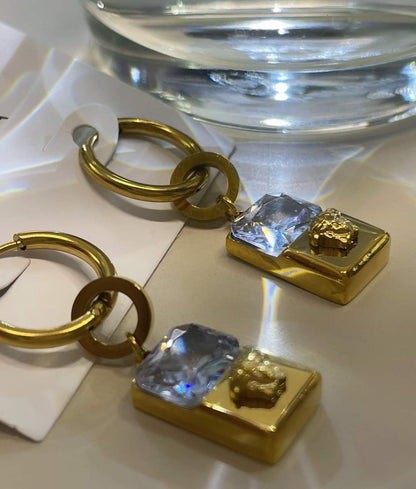 Pearlfect Double Leaf Statement Earrings