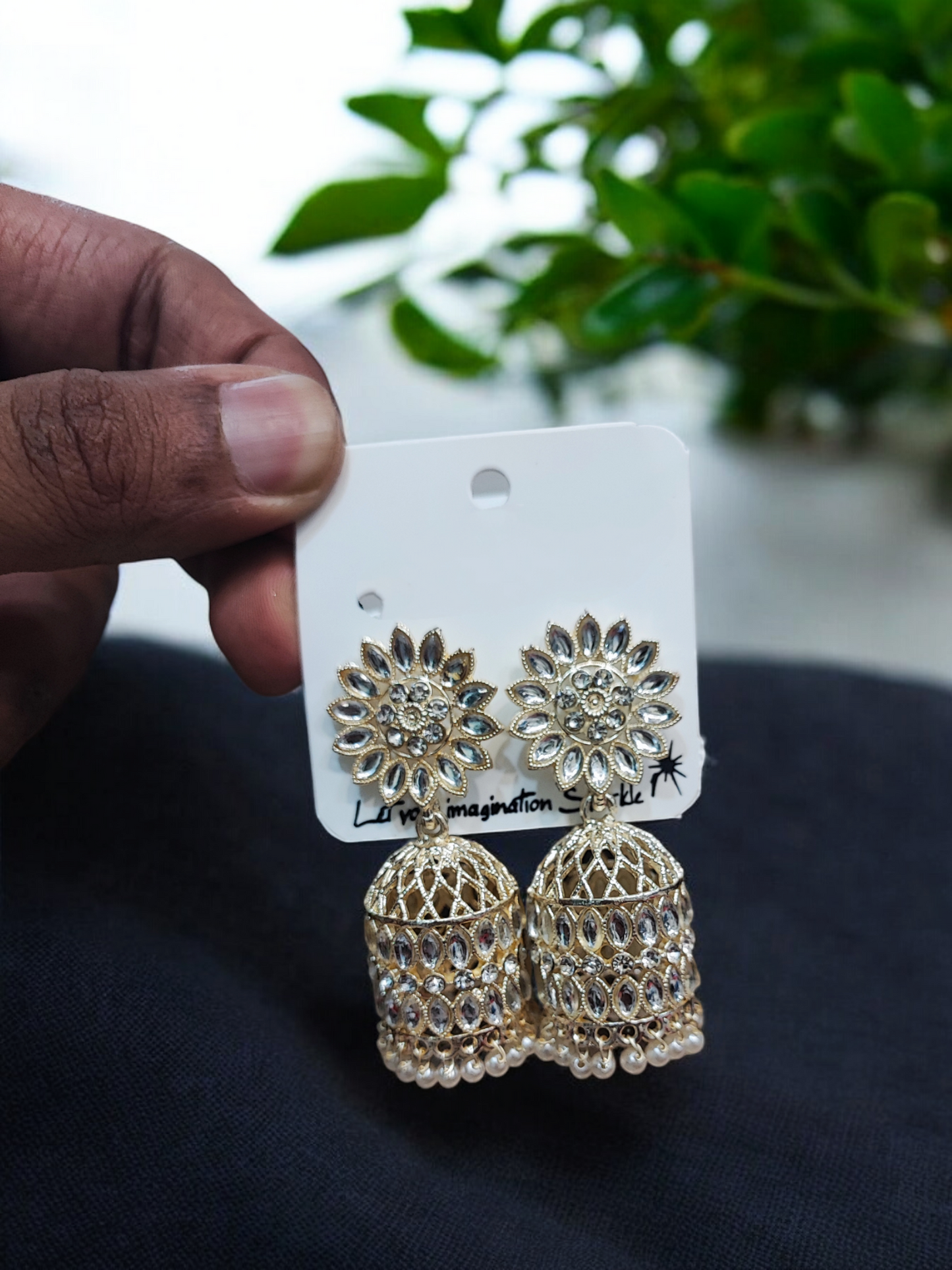 Pearlfect Under the Flowers Jhumkis