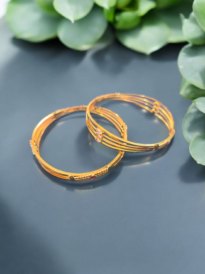 Pearlfect Stylish Golden Bangles