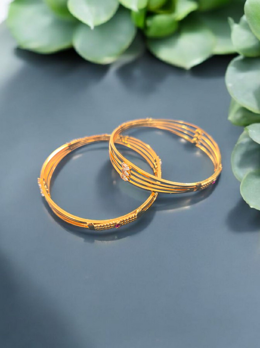 Pearlfect Stylish Golden Bangles