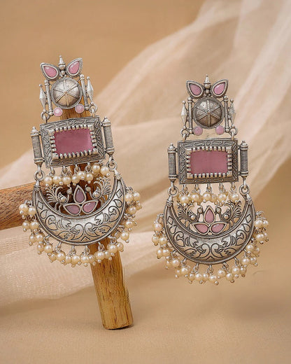 Pearlfect Moon-Dance Peacock Jhumkis