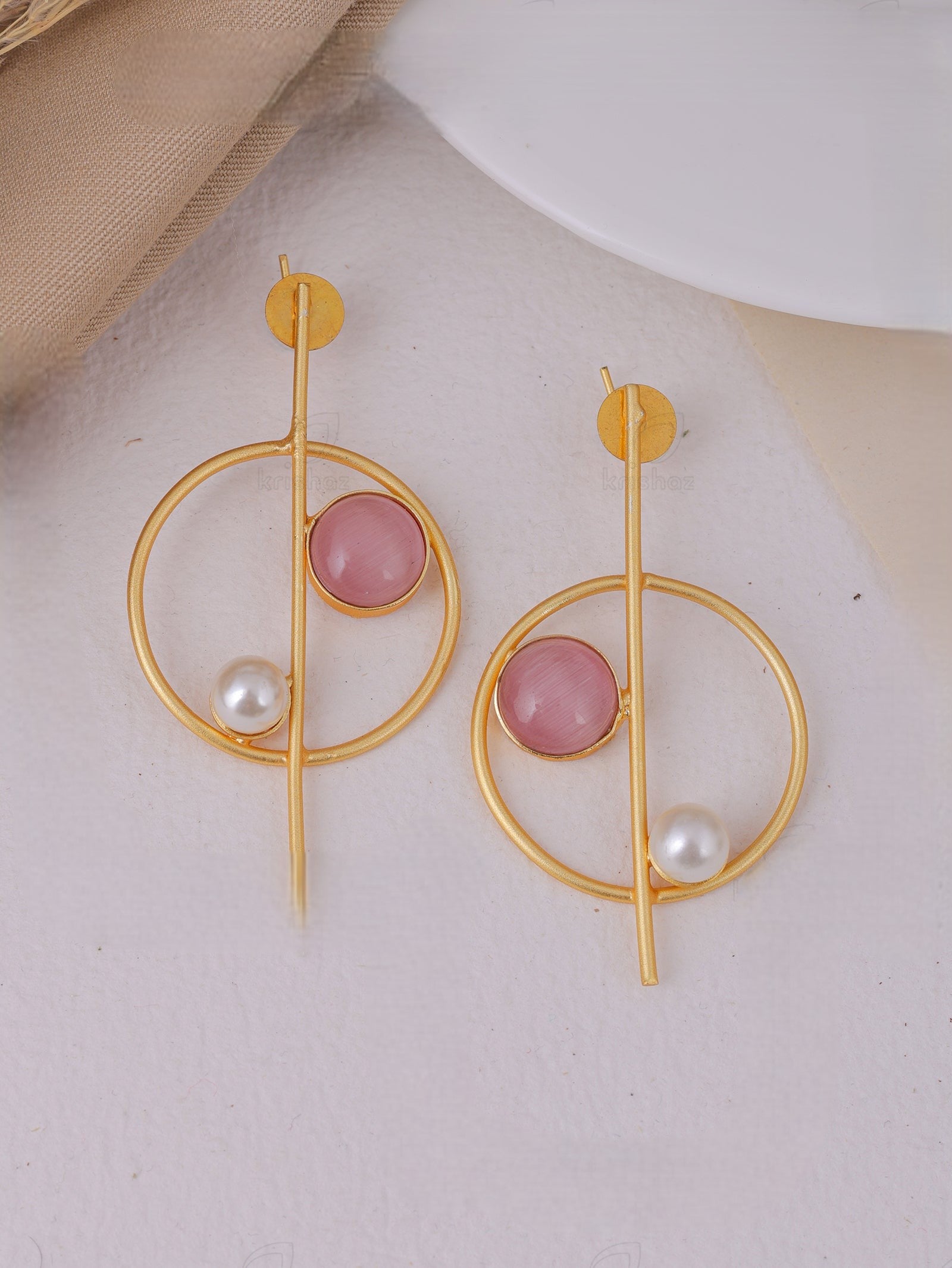 Pearlfect Solara Elegant Hoops Stud Earrings