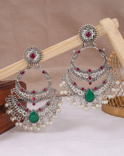 Pearlfect Smiling Moon Long Dangler Earrings