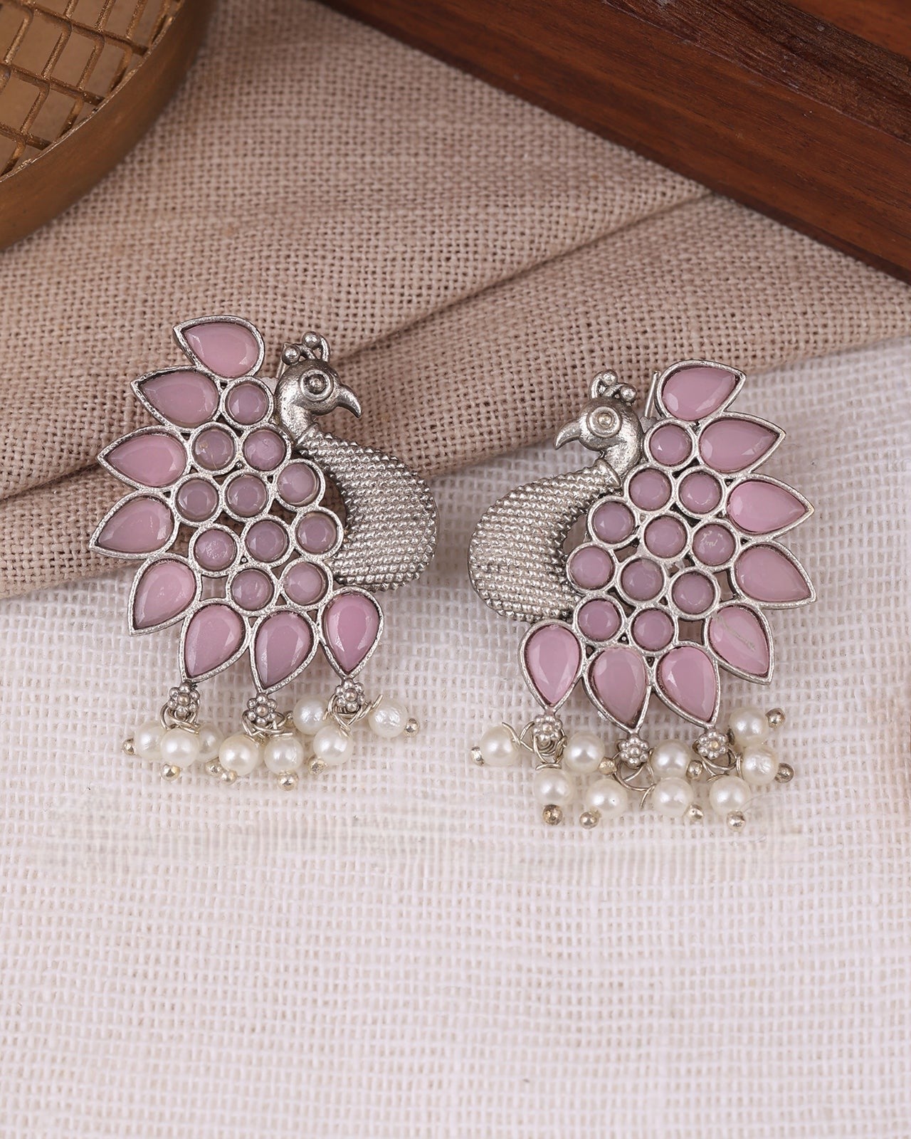 Pearlfect Rainy Peacock Earrings