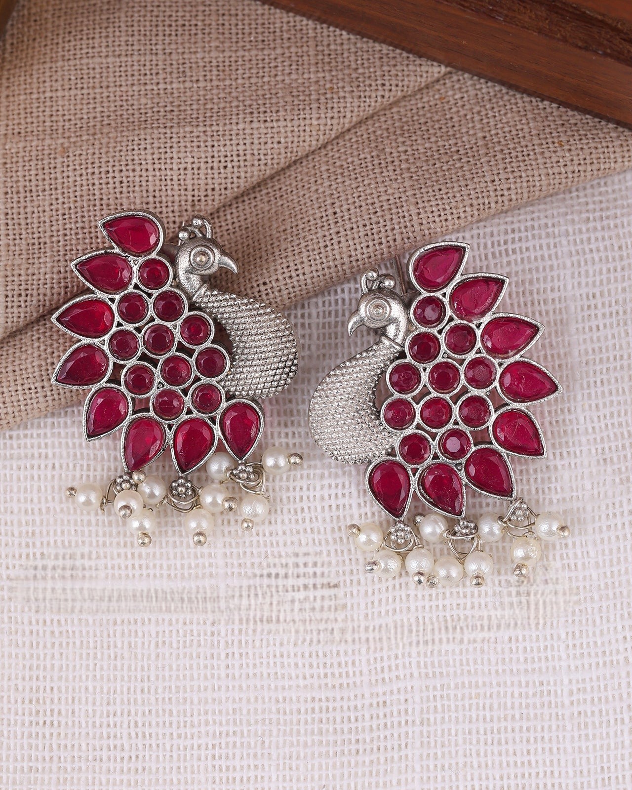 Pearlfect Rainy Peacock Earrings