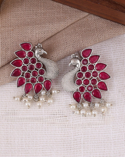 Pearlfect Rainy Peacock Earrings