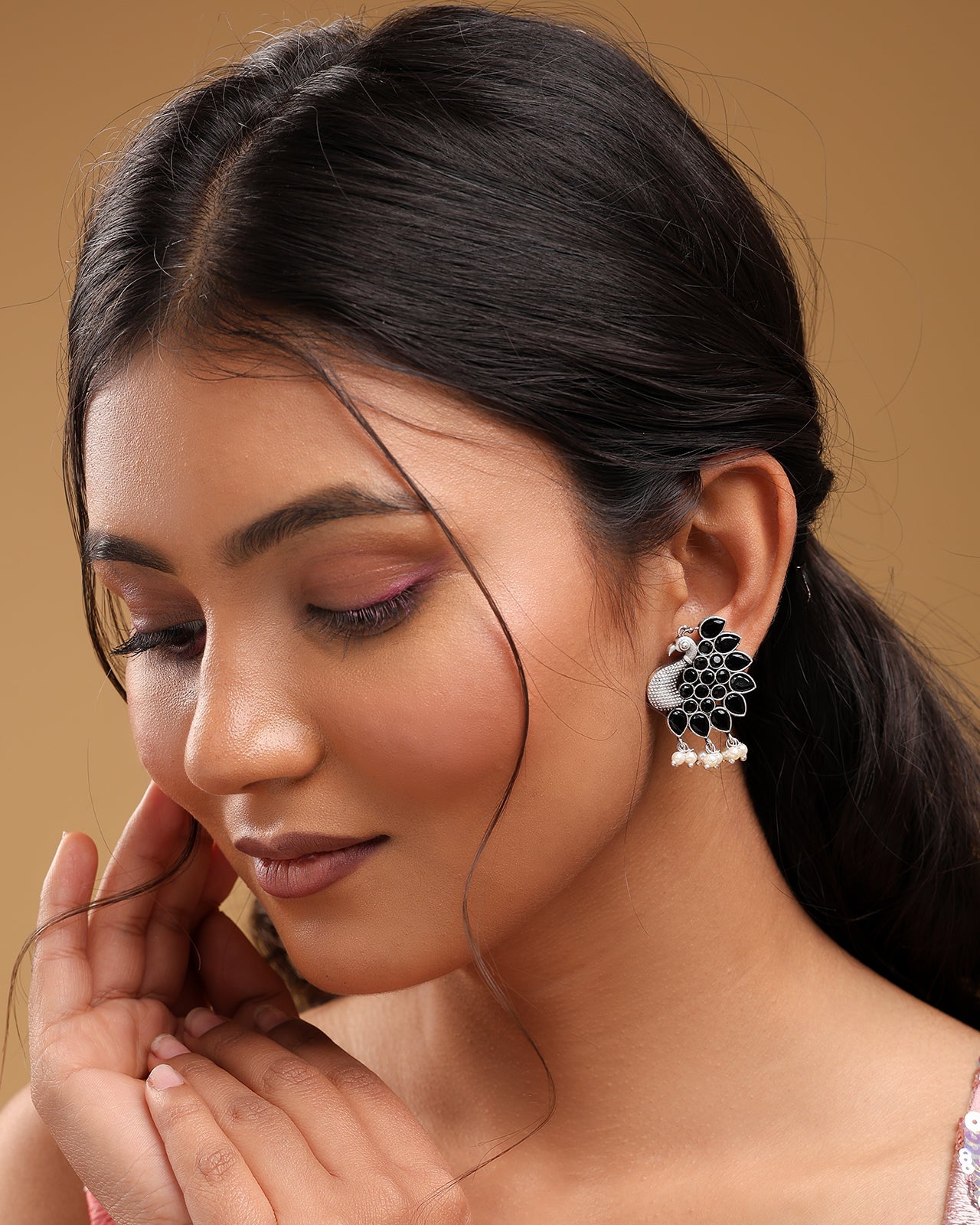 Pearlfect Rainy Peacock Earrings