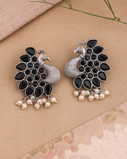 Pearlfect Rainy Peacock Earrings