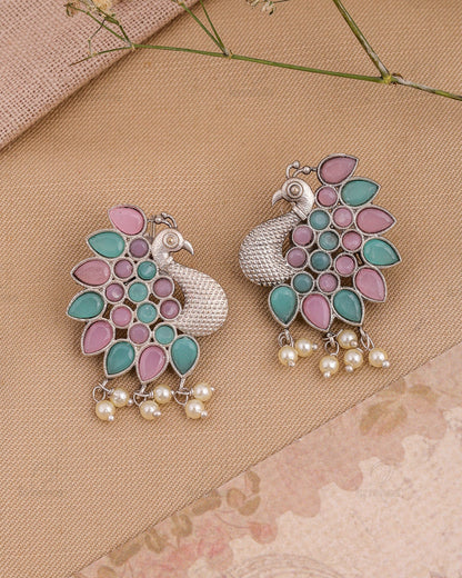 Pearlfect Rainy Peacock Earrings