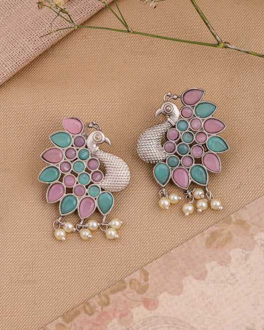 Pearlfect Rainy Peacock Earrings