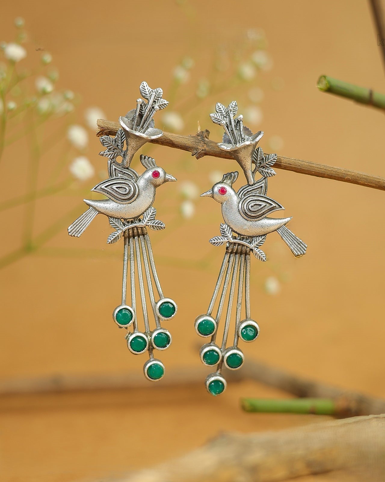 Pearlfect Bird Garden Earrings