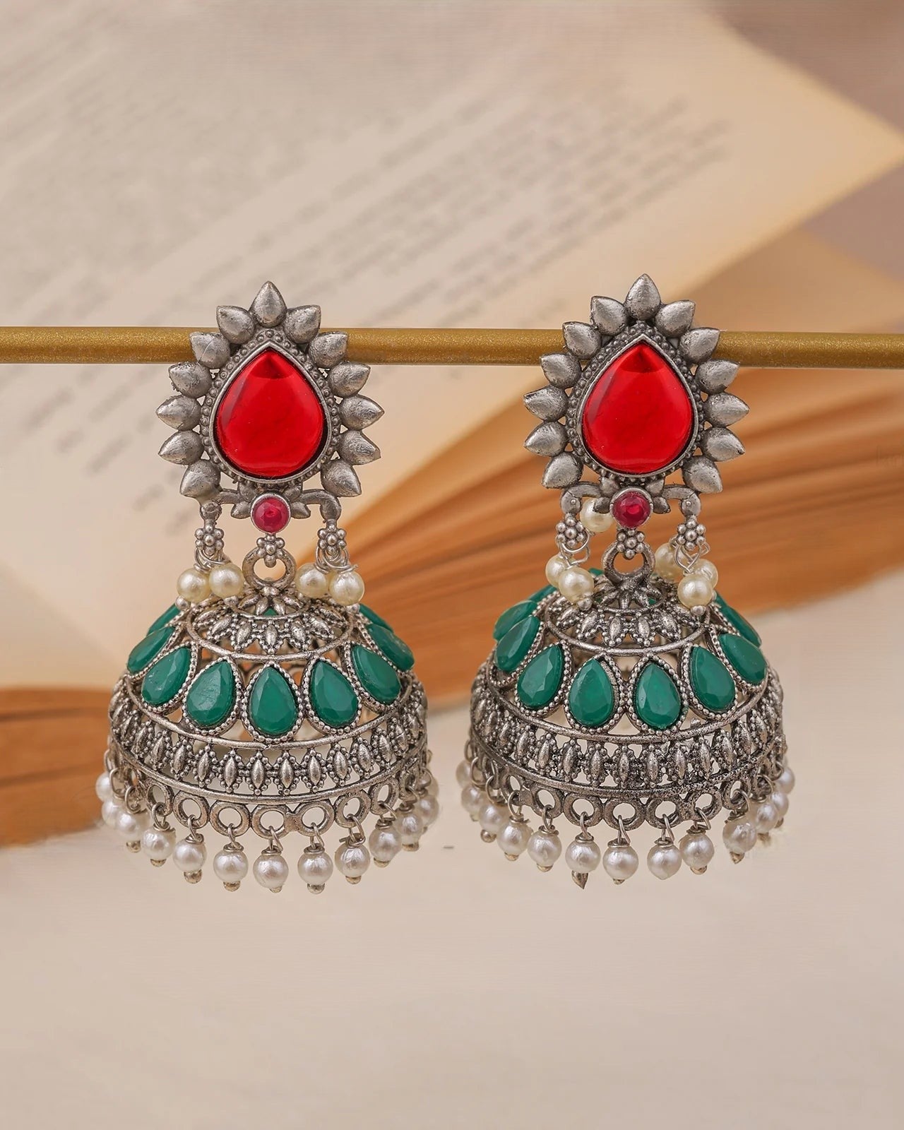 Pearlfect Sunrise Jhumke Earrings 