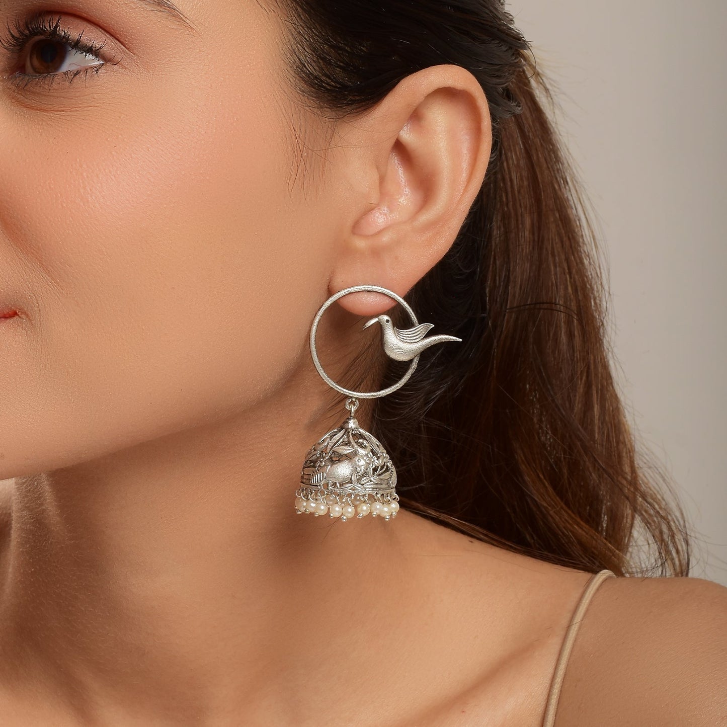 Pearlfect Parrot Jhumkis