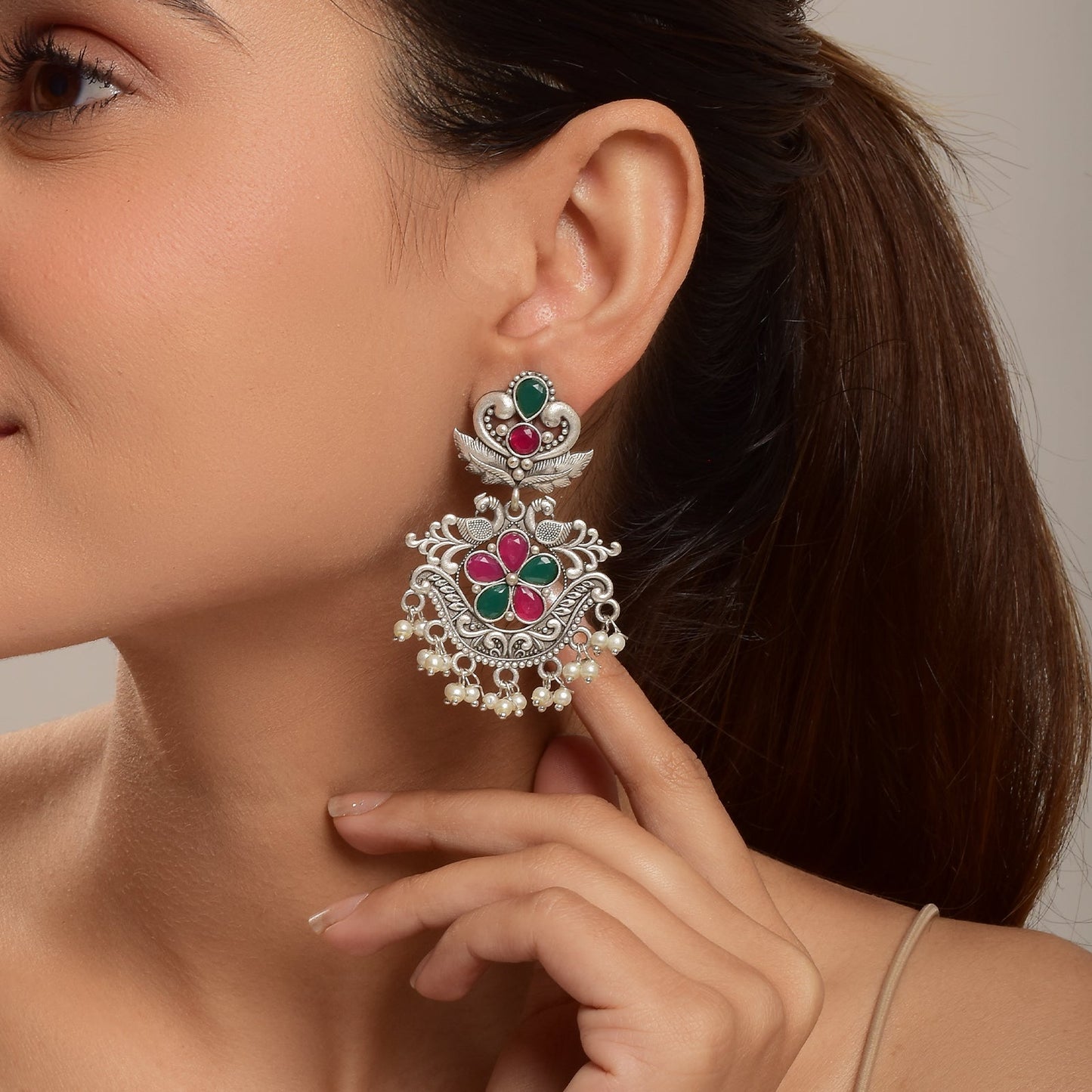 Pearlfect Pretty Peacock Dangler Earrings