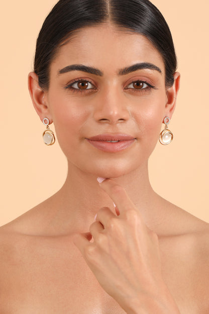Pearlfect Stoned Dangler Earrings