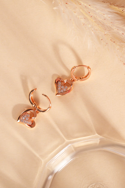 Pearlfect Little Heart Rosegold Earrings