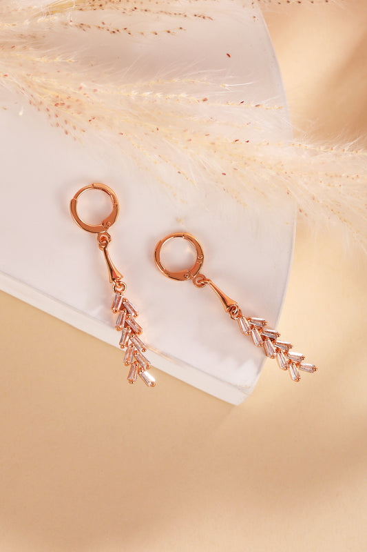 Pearlfect Zircon Leaf Elegance Earrings