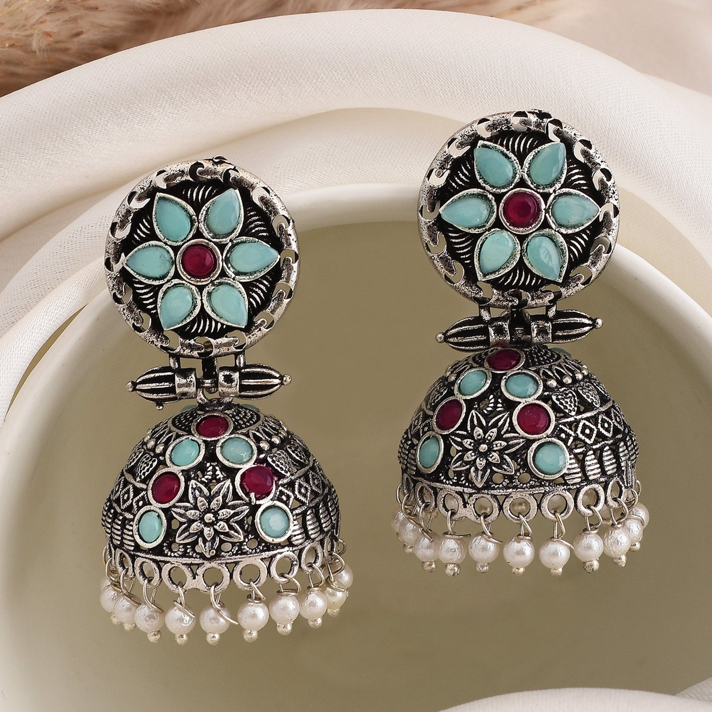 Pearlfect Indrani Temple Jhumka Earrings
