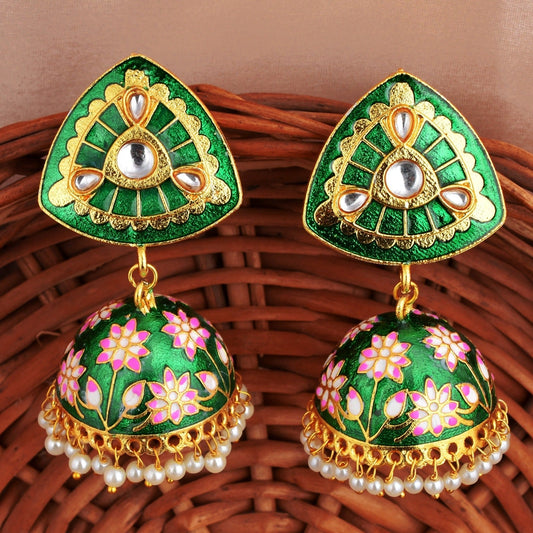 Pearlfect Festive Floral Artist Jhumke