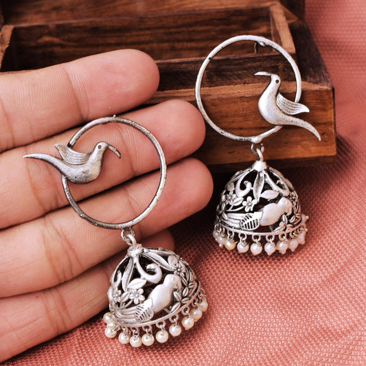 Pearlfect Parrot Jhumkis