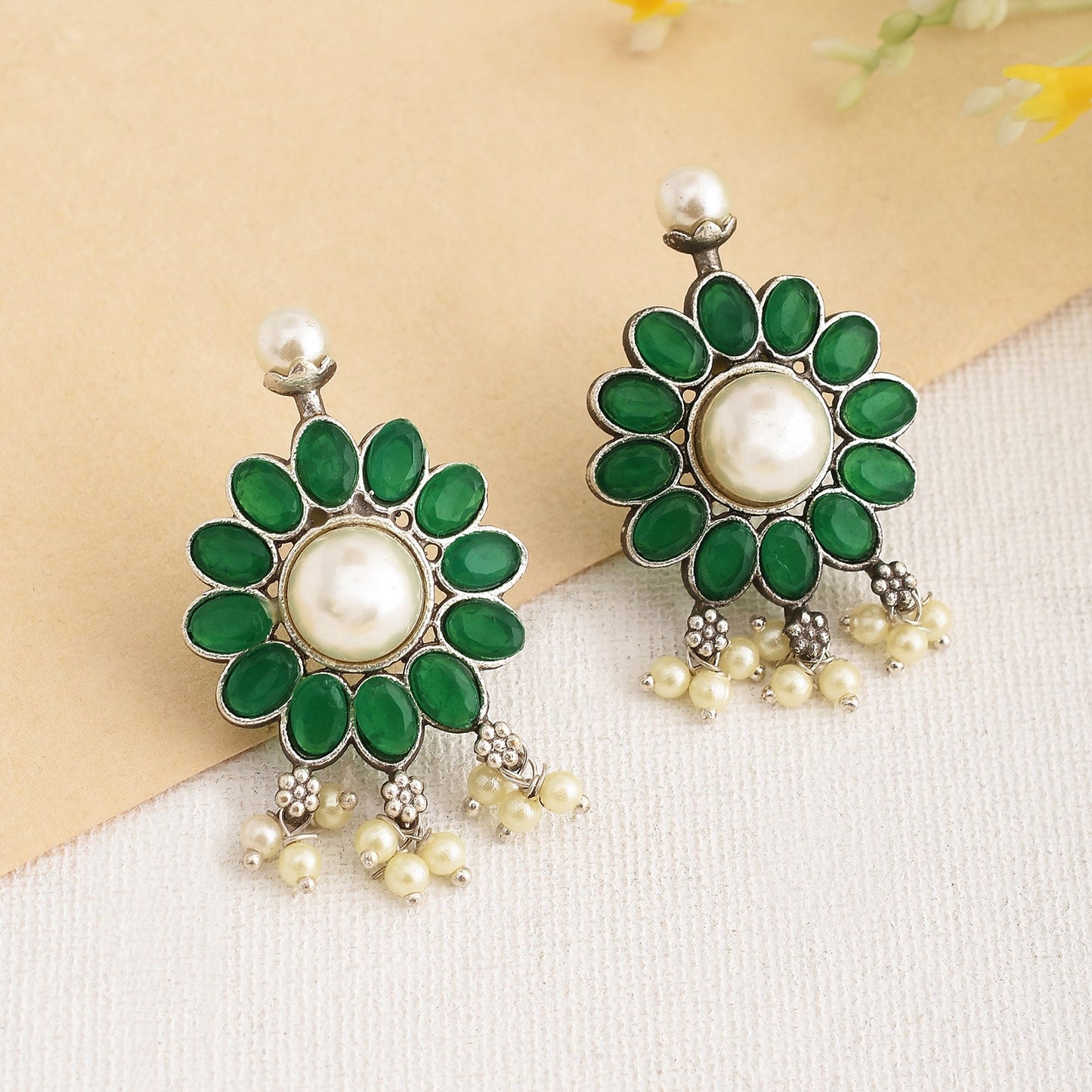 Pearlfect Pure Flower Indian-Wear Earrings