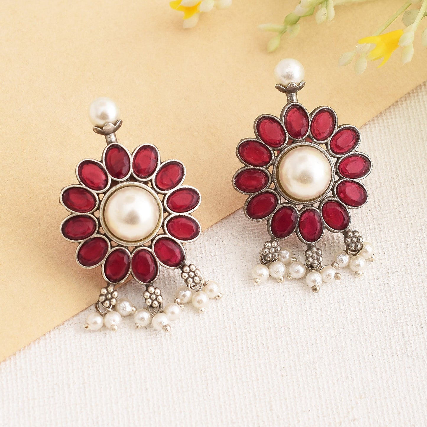 Pearlfect Pure Flower Indian-Wear Earrings