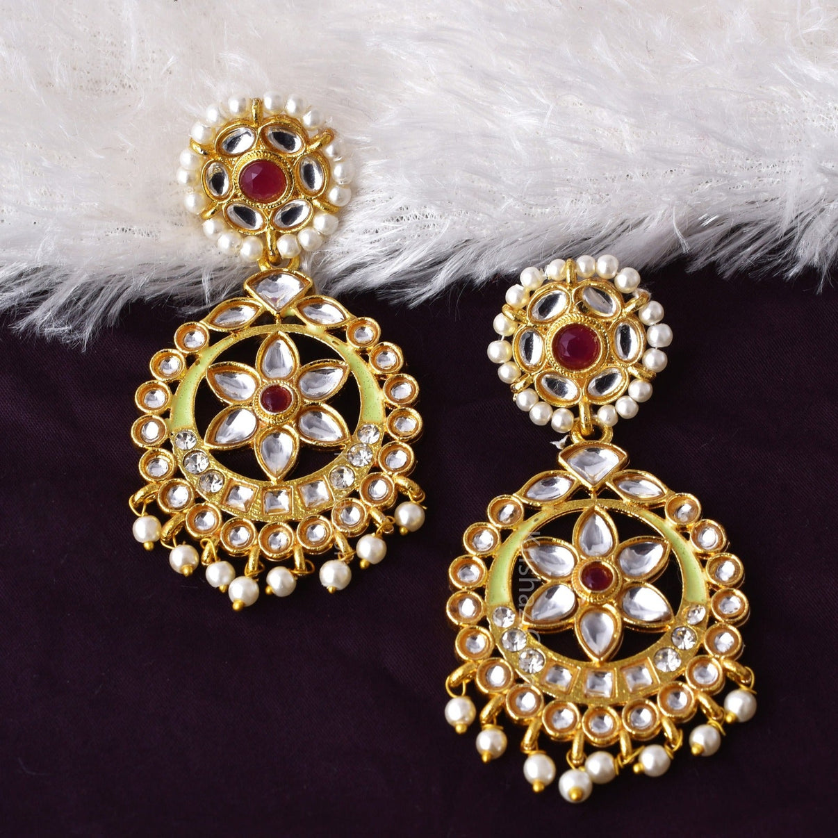 Pearlfect Saanjh Handcrafted Gold Drops  Earrings