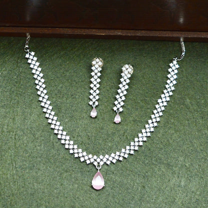 Pearlfect Sleek AD Necklace Set