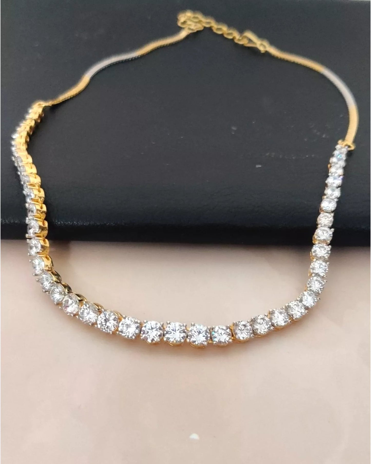Pearlfect Sleek American Diamond Necklace Set