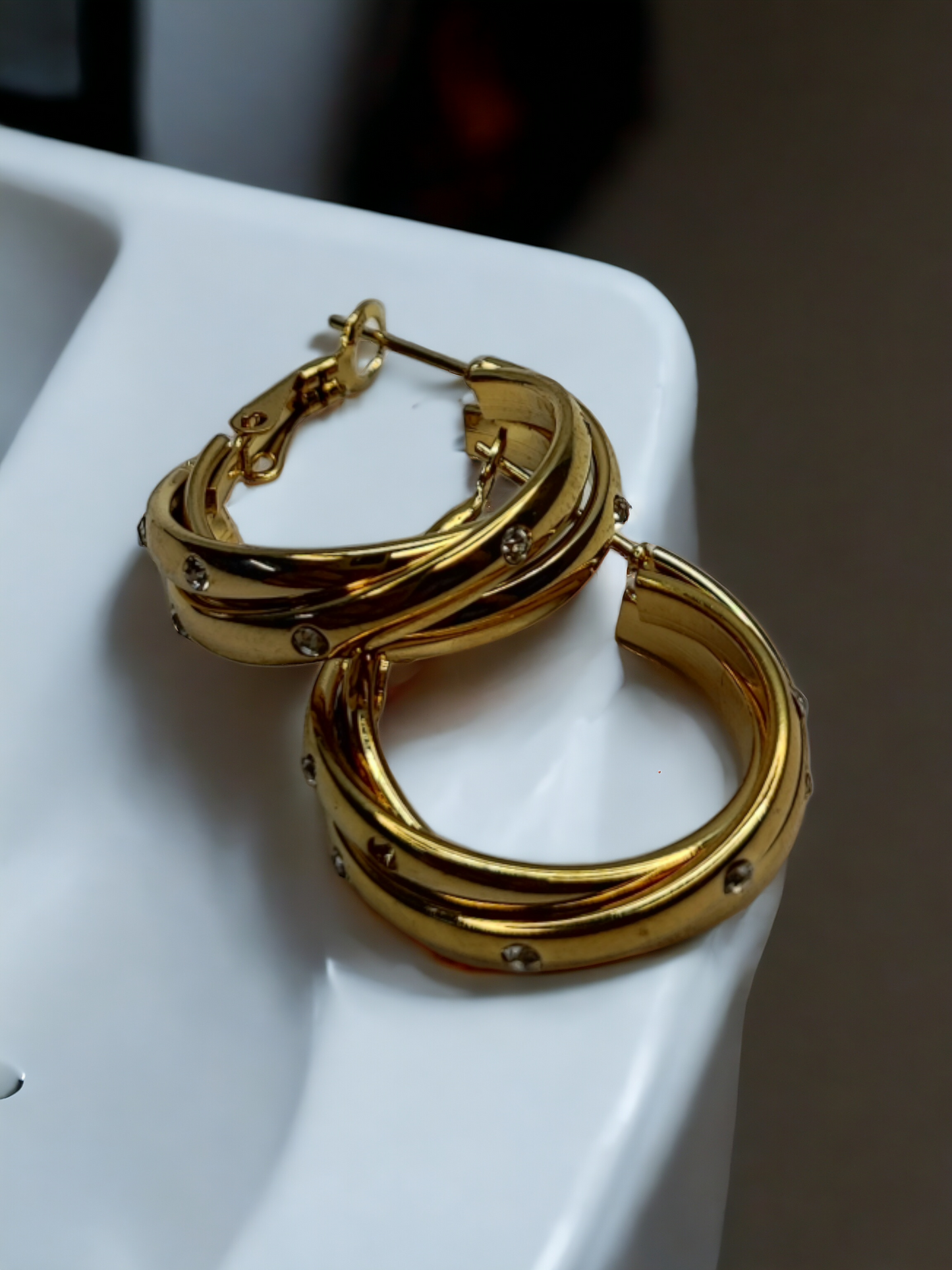 Pearlfect Triple Stone Harmony Earrings