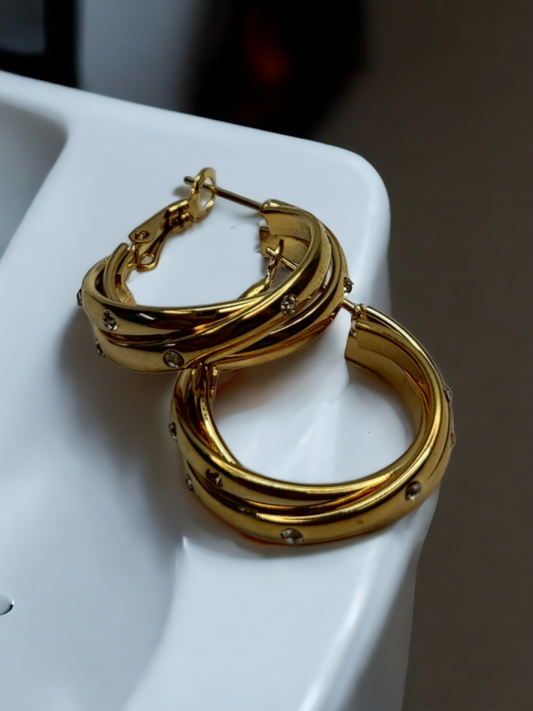 Pearlfect Triple Stone Harmony Earrings