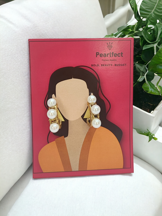 Pearlfect Abstract Swirl Faux Earrings