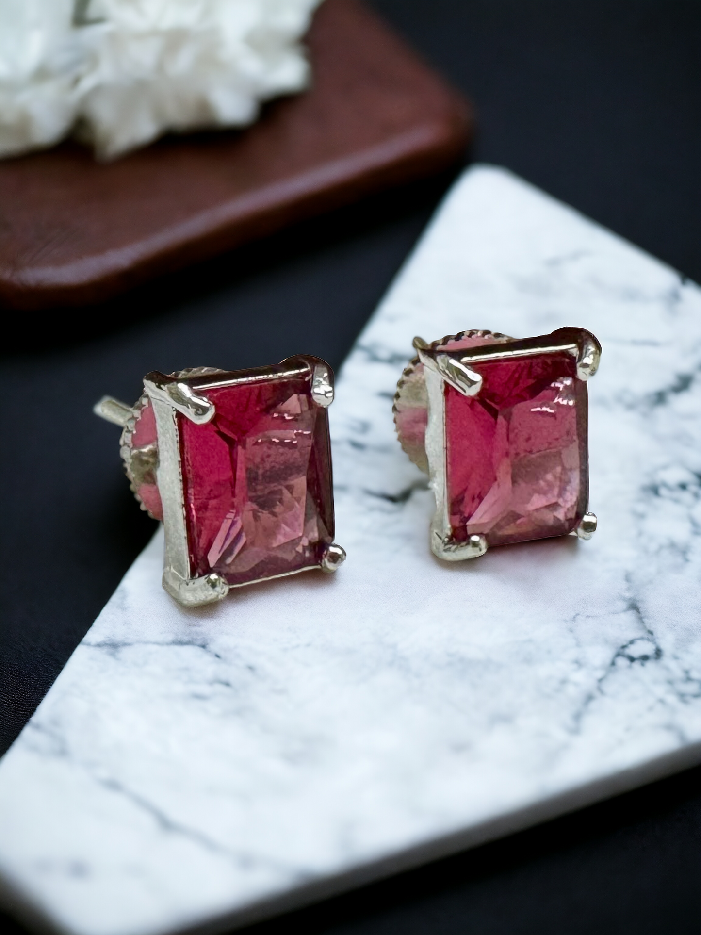 Pearlfect Sapphire Gemstone Earrings (In Four Colours)