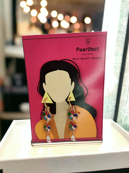 Pearlfect Double Bloom Multicolor Earrings