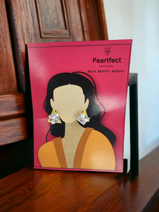 Pearlfect White Diamond Look Earrings