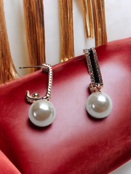 Pearlfect Sparkling Pearl & American Diamond Studs