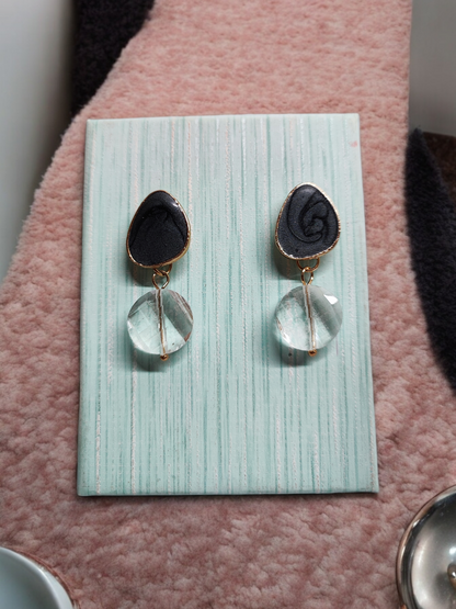 Pearlfect Crystal & Resin Dangle Earrings